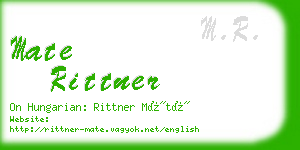mate rittner business card